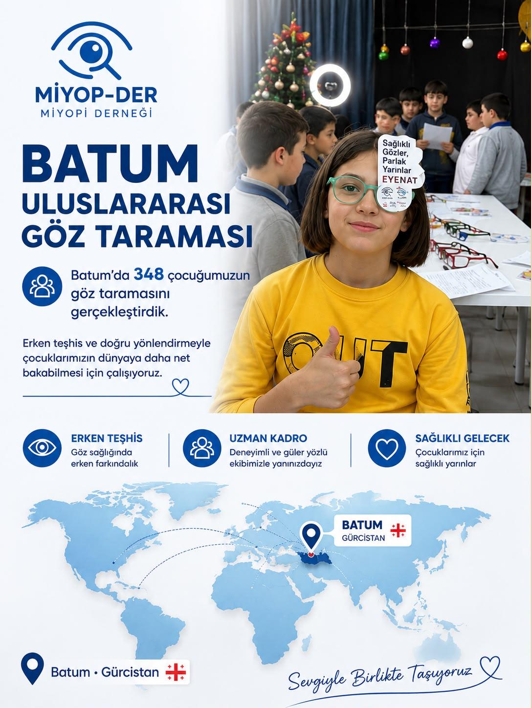 Batum’daki göz taramasında bir öğrenci