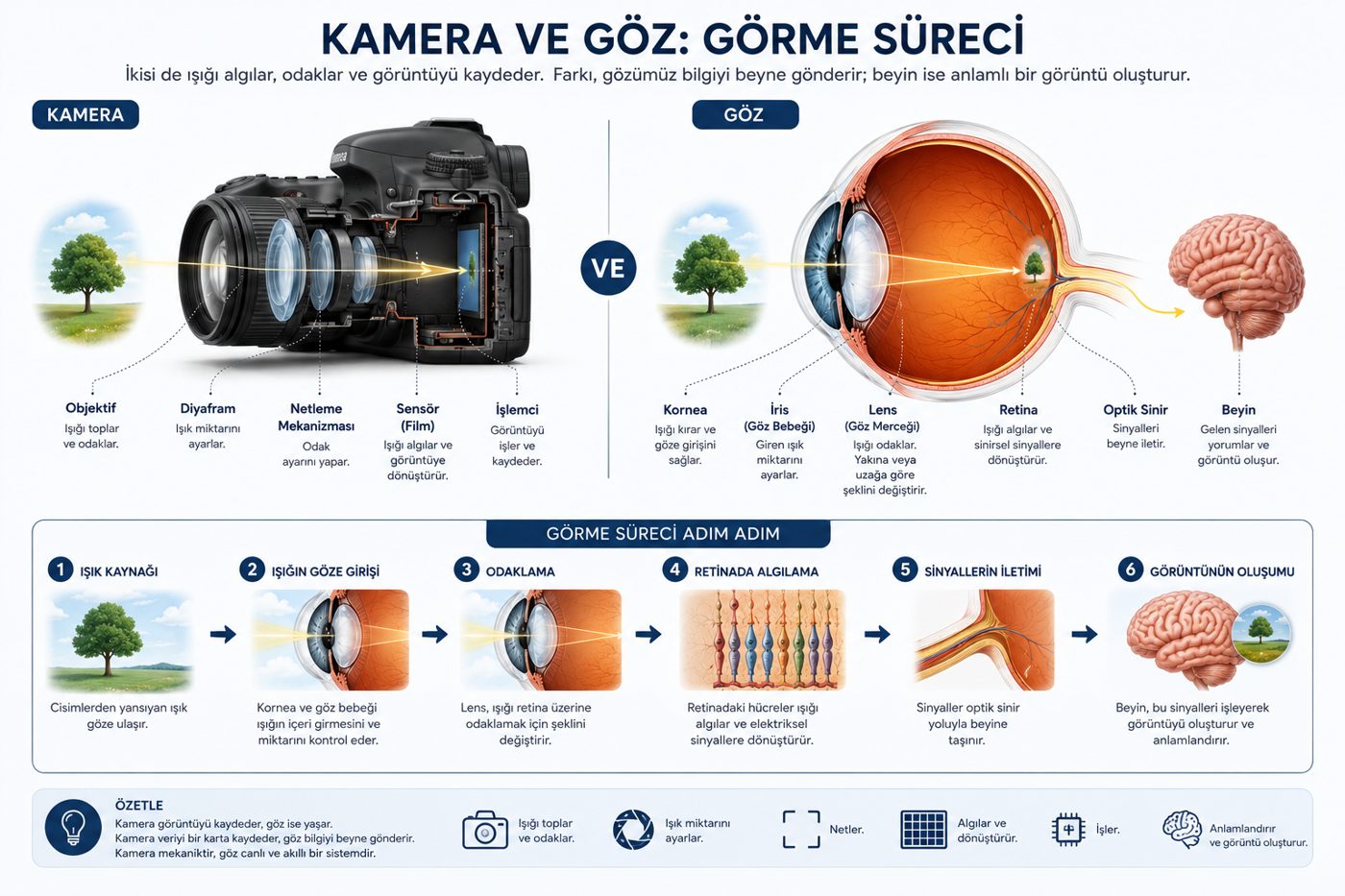 Kamera ve göz karşılaştırması: görme süreci