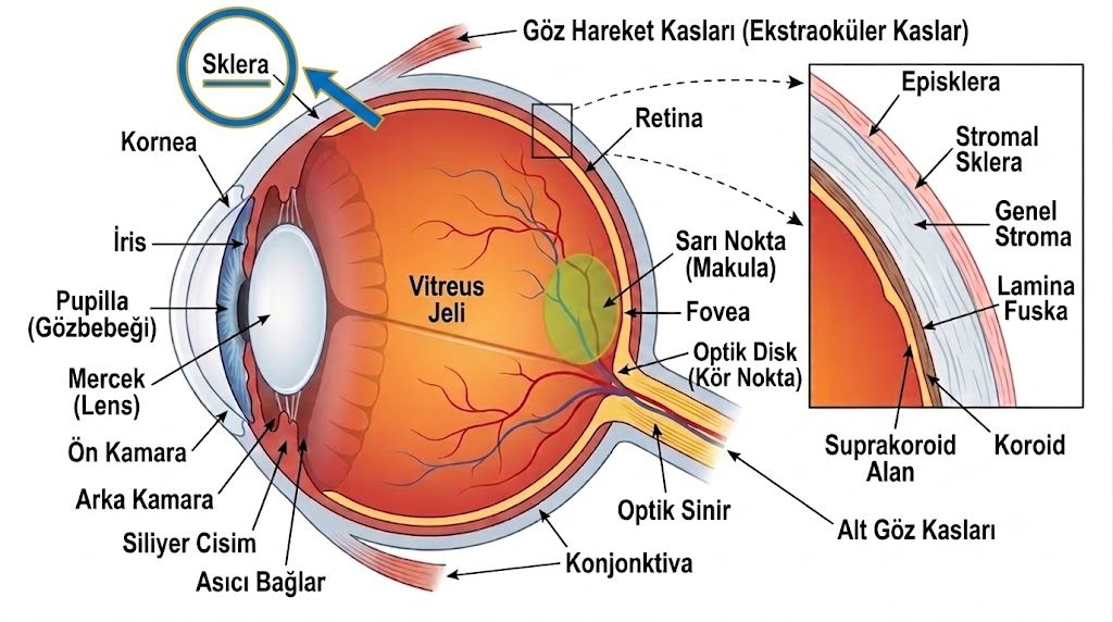 Sklera ve gözün katmanları